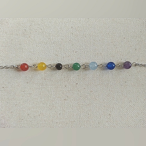 Pendulum 7 Chakra Beads Crystals Healing Keychain Purse Amethyst Natural Gem - Picture 8 of 10